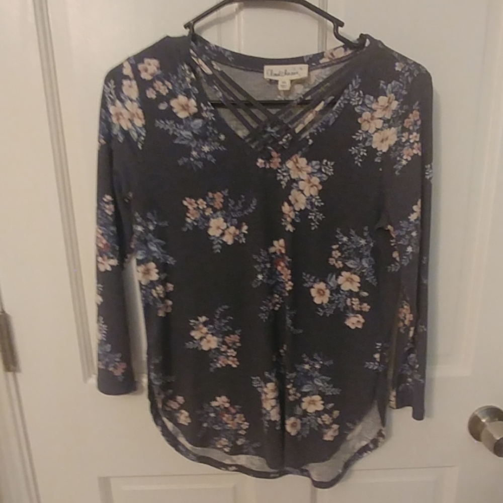 Soft ribbed long sleeve tunic